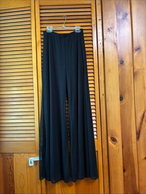 connected apparel Black Wide-Leg Sparkle Palazzo Pants length 43”waist 15”